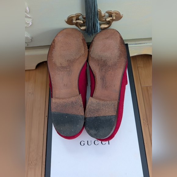 Gucci Red‎ Suede Horse Bit Loafer - Picture 9 of 9